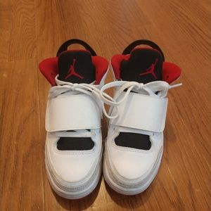 Boy's White Air Jordan High Top Sneakers